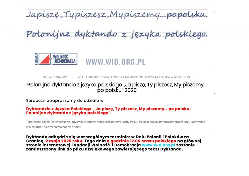 Ja piszę, Ty piszesz, My piszemy … po polsku