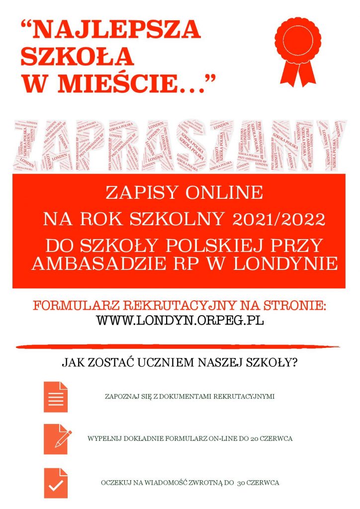 zapisy do szkoły- rok szkolny 2021/2022