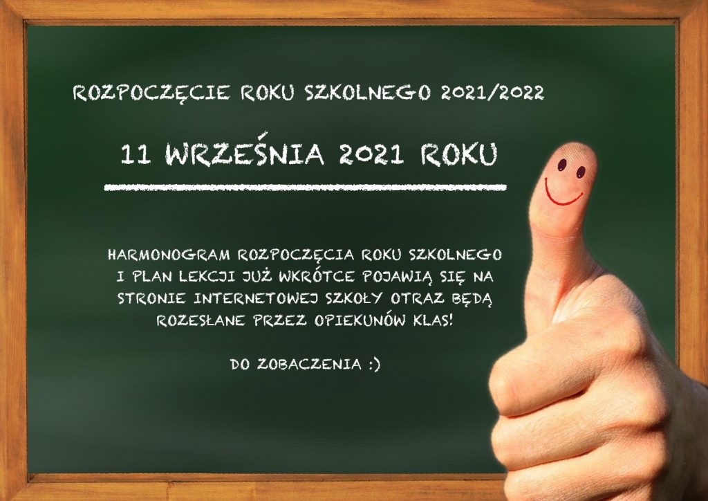 ROZPOCZĘCIE ROKU SZKOLNEGO 2021/2022