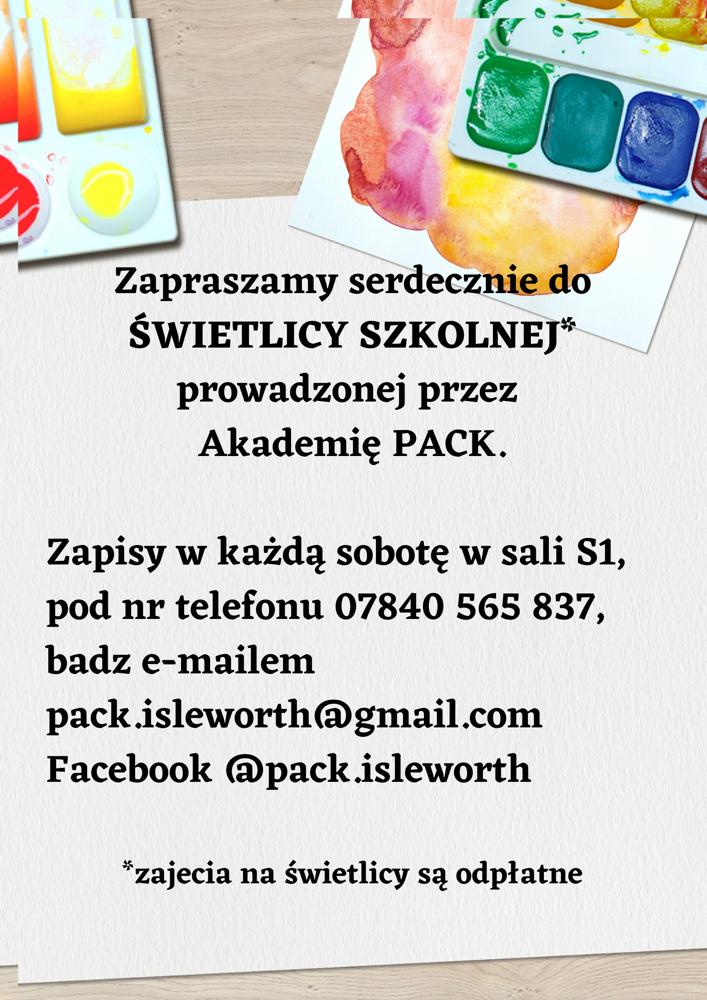 ZAPRASZAMY DO ŚWIETLICY!