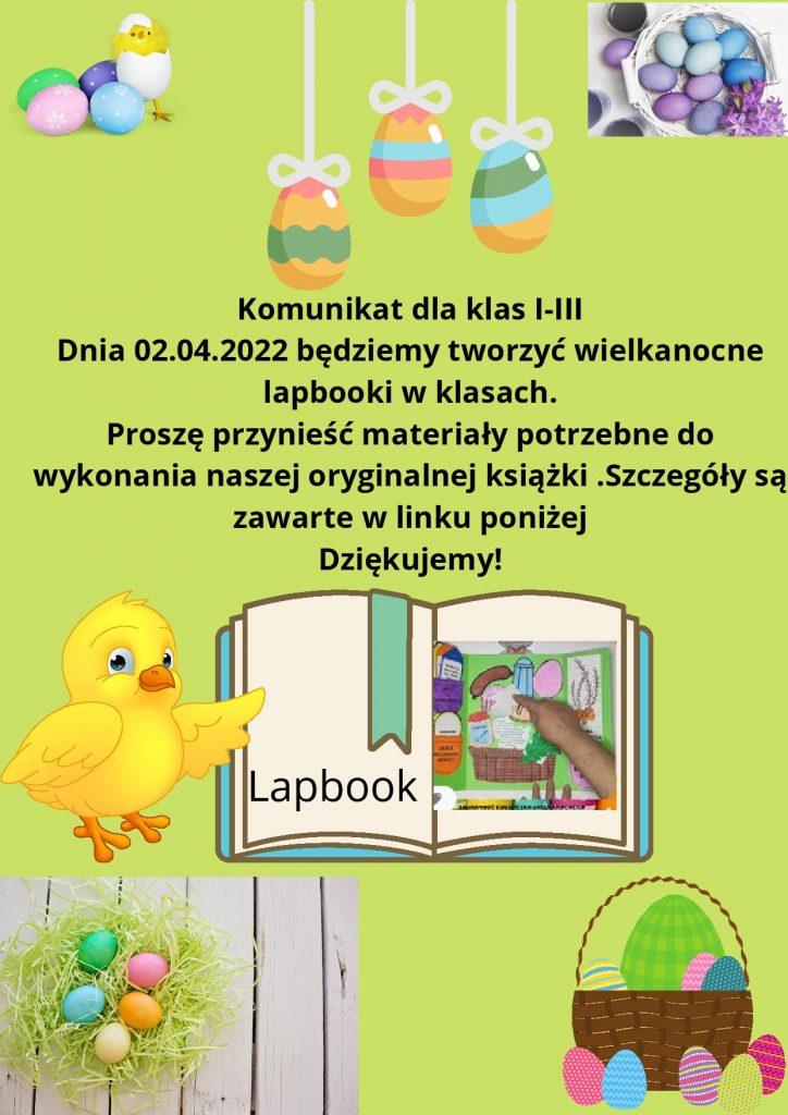 WIELKANOCNE LAPBOOKI W KLASACH 1-3 SP
