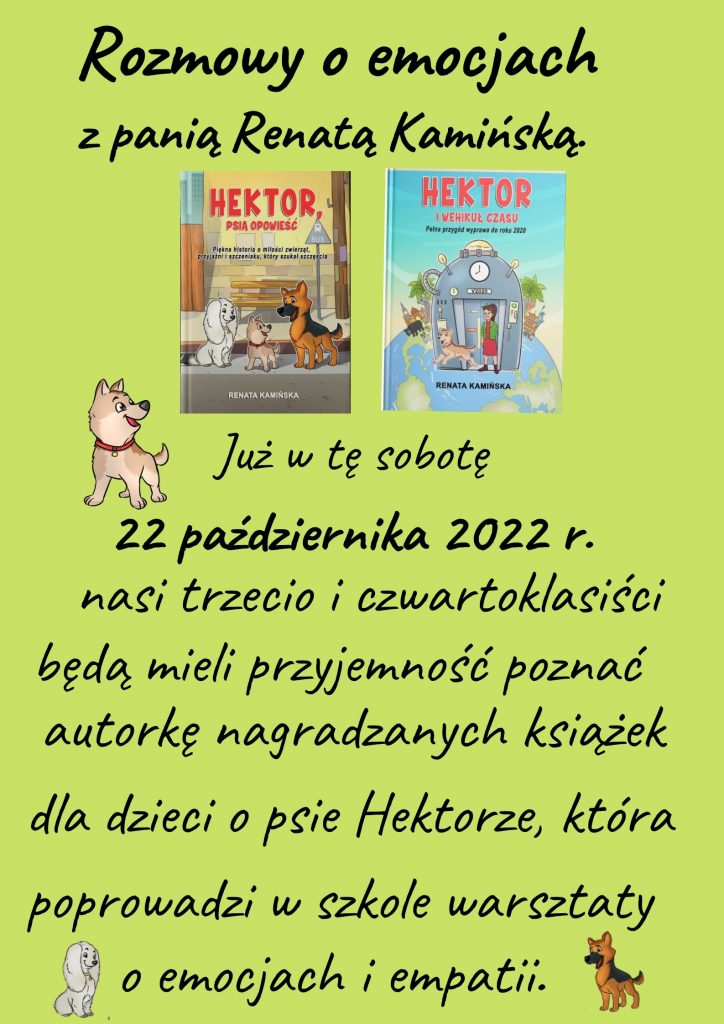 POROZMAWIAJMY O EMOCJACH Z AUTORKĄ KSIĄŻEK- RENATĄ KAMIŃSKĄ