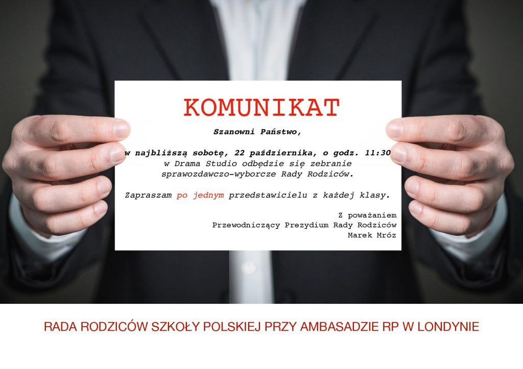 ZABRANIE RADY RODZICÓW- 21.10.2022, GODZ. 11.30