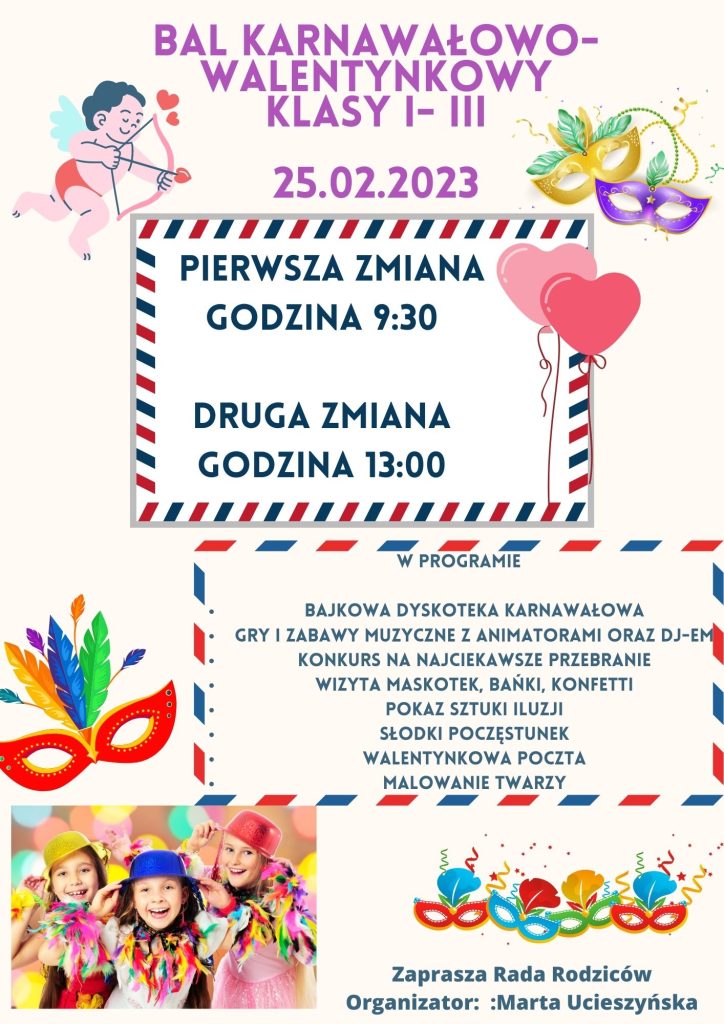 BAL KARNAWAŁOWY DLA KLAS I-III SP JUŻ WKRÓTCE