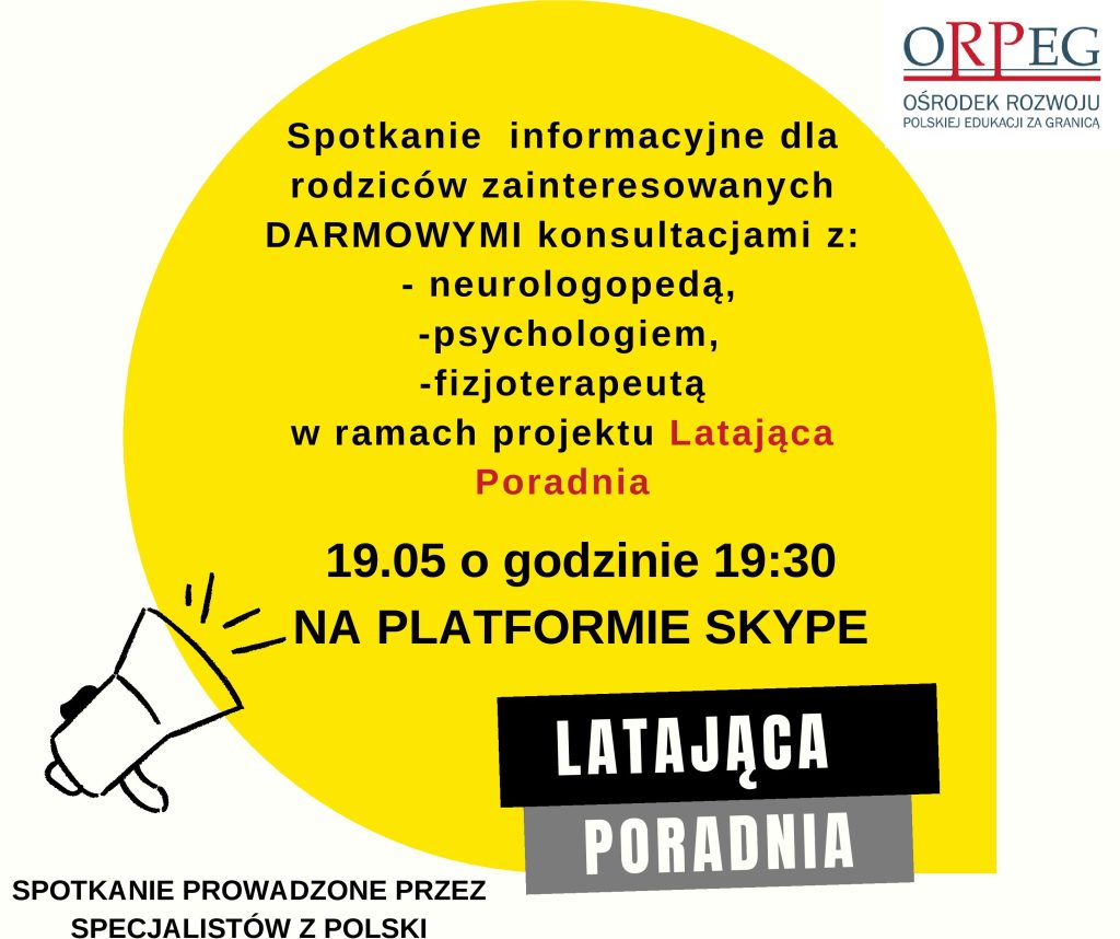 LATAJĄCA PORADNIA- SPOTKANIE DLA RODZICÓW ZE SPECJALISTAMI