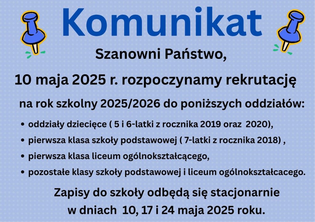 Przypomnienie o rekrutacji – zostały jeszcze dwa terminy!